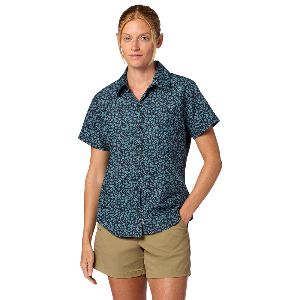 W's Airexchange Upf 40 Novelty Ss Shirt Blackened Gardener Art