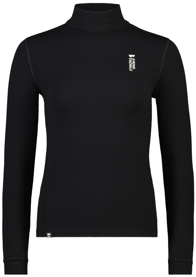 W's Cascade Merino Flex 200 Mock Neck LS Black