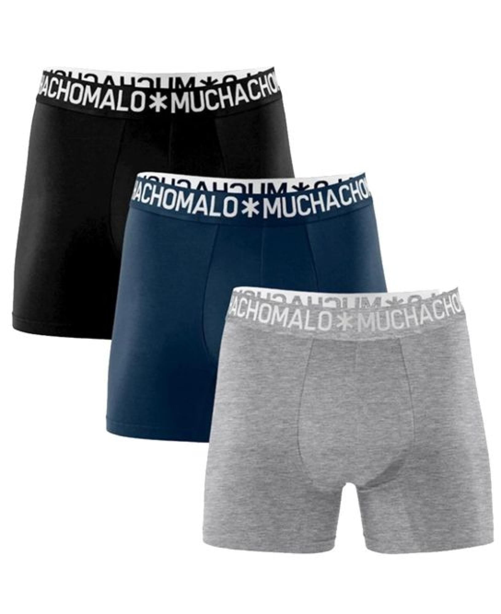1132 3Pk Cotton Boxer 25 Black/Blue/Grey Mel.