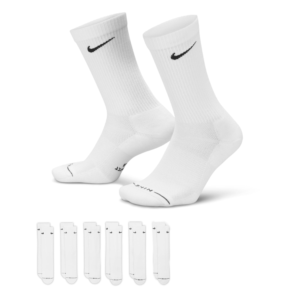 Everyday Elevated Crew Socks (6 Pairs) White