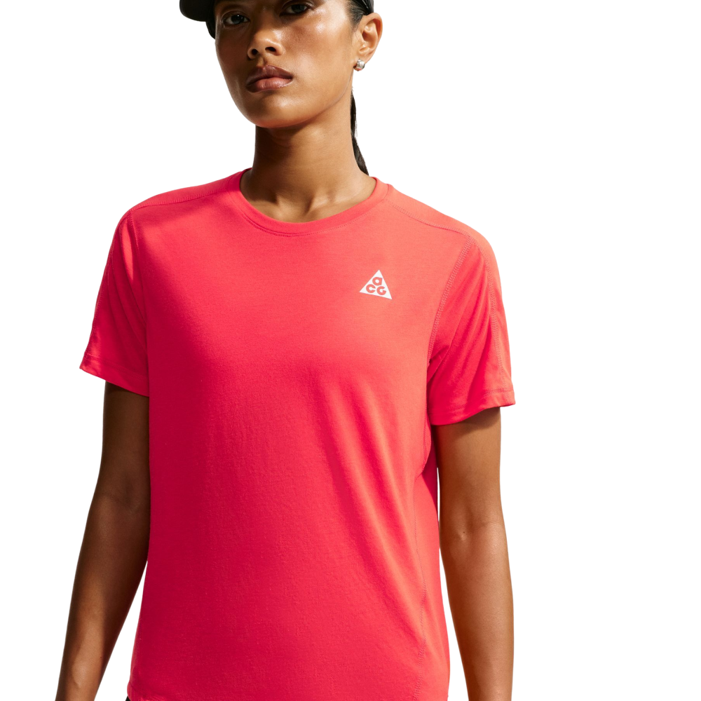 W's Acg Dri-Fit Short-Sleeve Trail Running Top Lt Crimson/Summit White