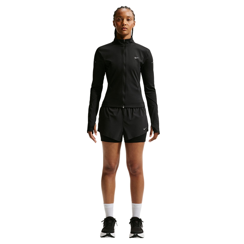 W's Swift Dri-Fit Mid-Rise 2-In-1 Running Shorts Black/Reflective Silv