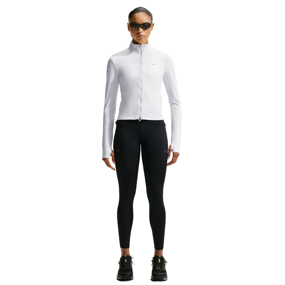 W's Swift High-Waisted 7/8 Running Leggings With Pockets Black/Reflective Silv