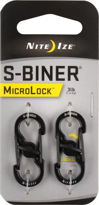 S-Biner MicroLock Stainless Steel 2-Pack Black