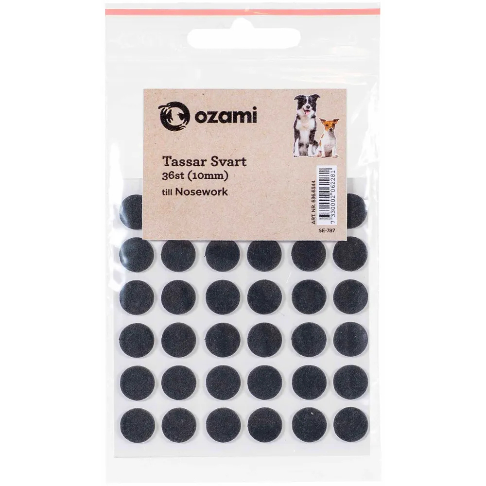 Nosework Tassar Svart 36 stk (10 mm)
