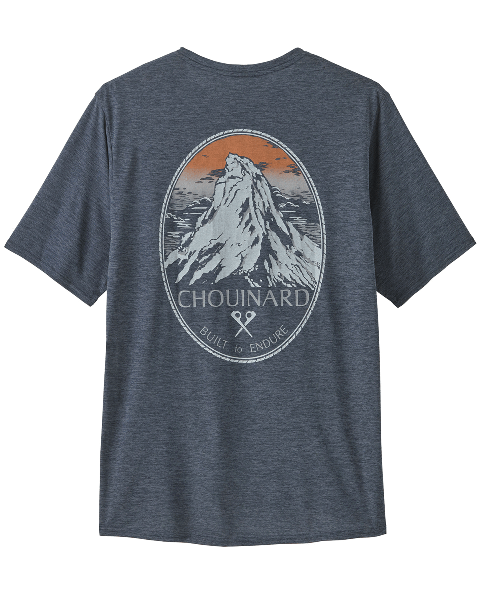M's Cap Cool Daily Graphic Shirt - Lands Chouinard Crest: Smolder Blue X-Dye