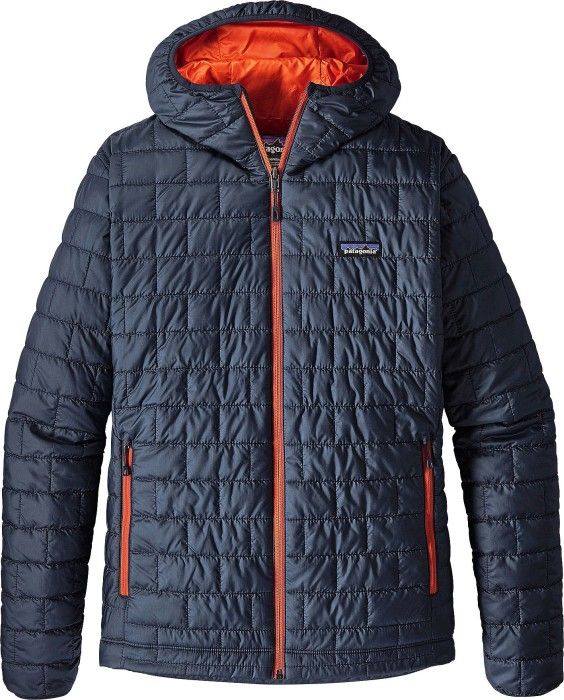 M's Nano Puff Hoody Navy Blue W Paintbrush Red