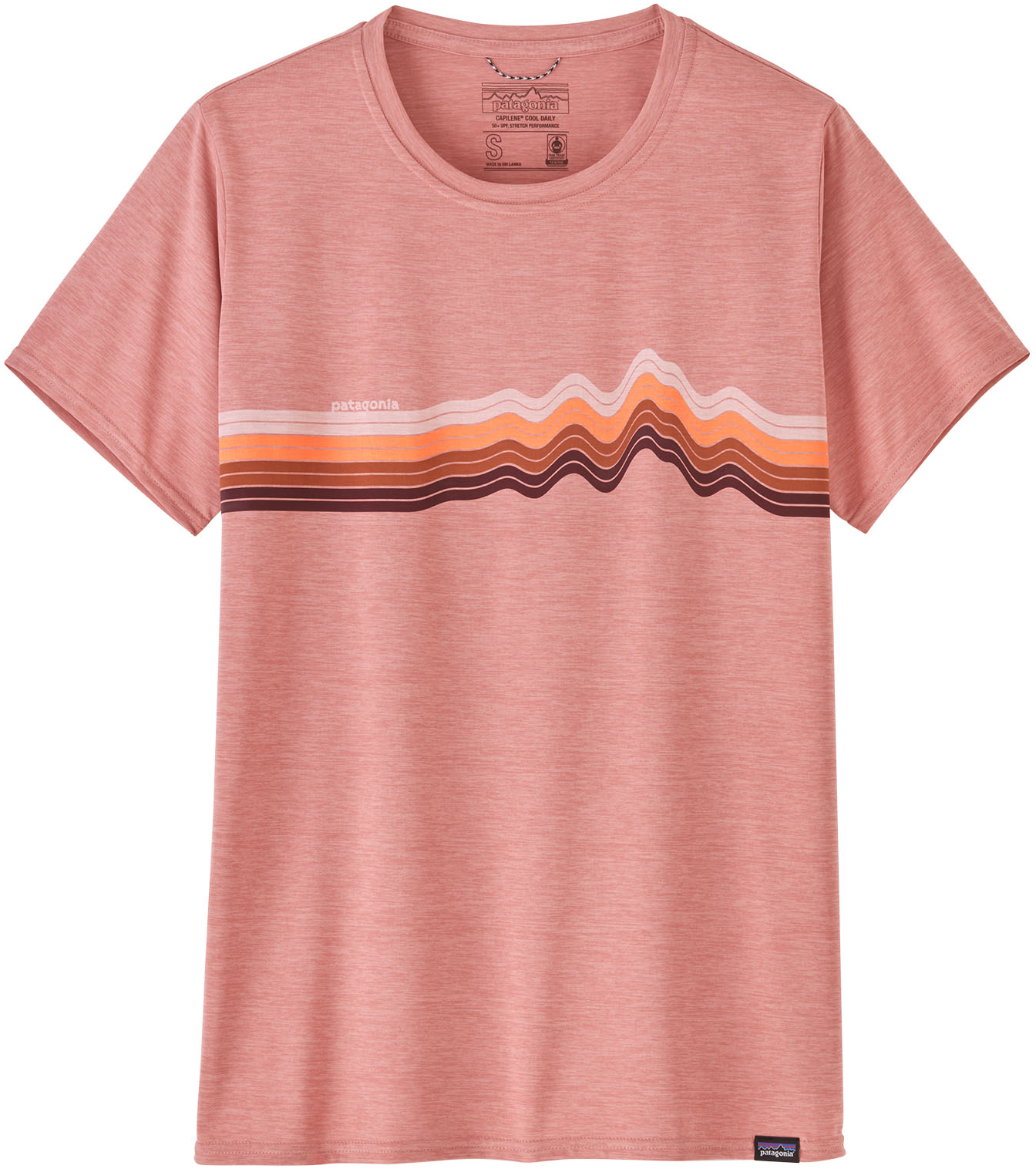 W's Cap Cool Daily Graphic Shirt Ridge Rise Stripe Sunfade Pink X-Dye