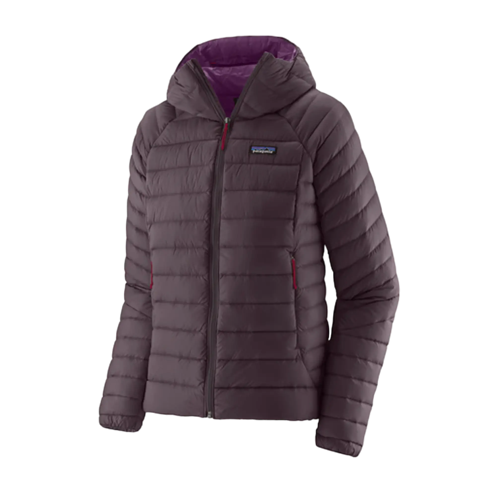 W's Down Sweater Hoody Obsidian Plum