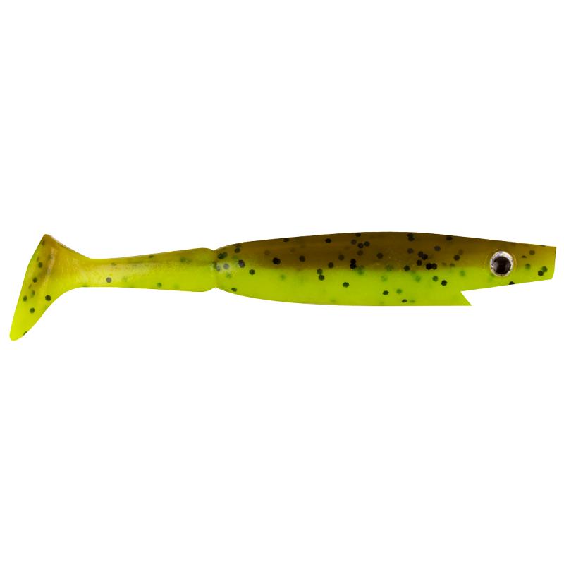 Piglet Shad 10cm 7g - Brown Chartreuse Flake - 6pcs
