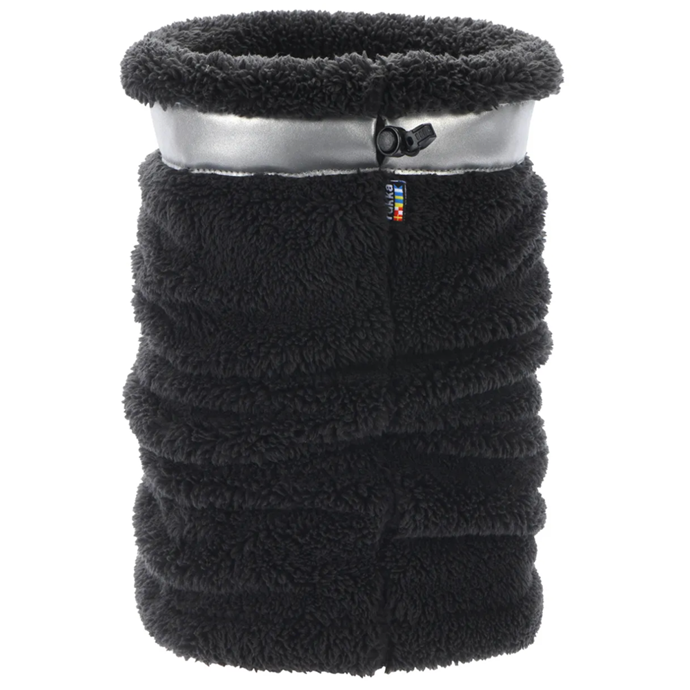 Plush Tube Scarf S Black