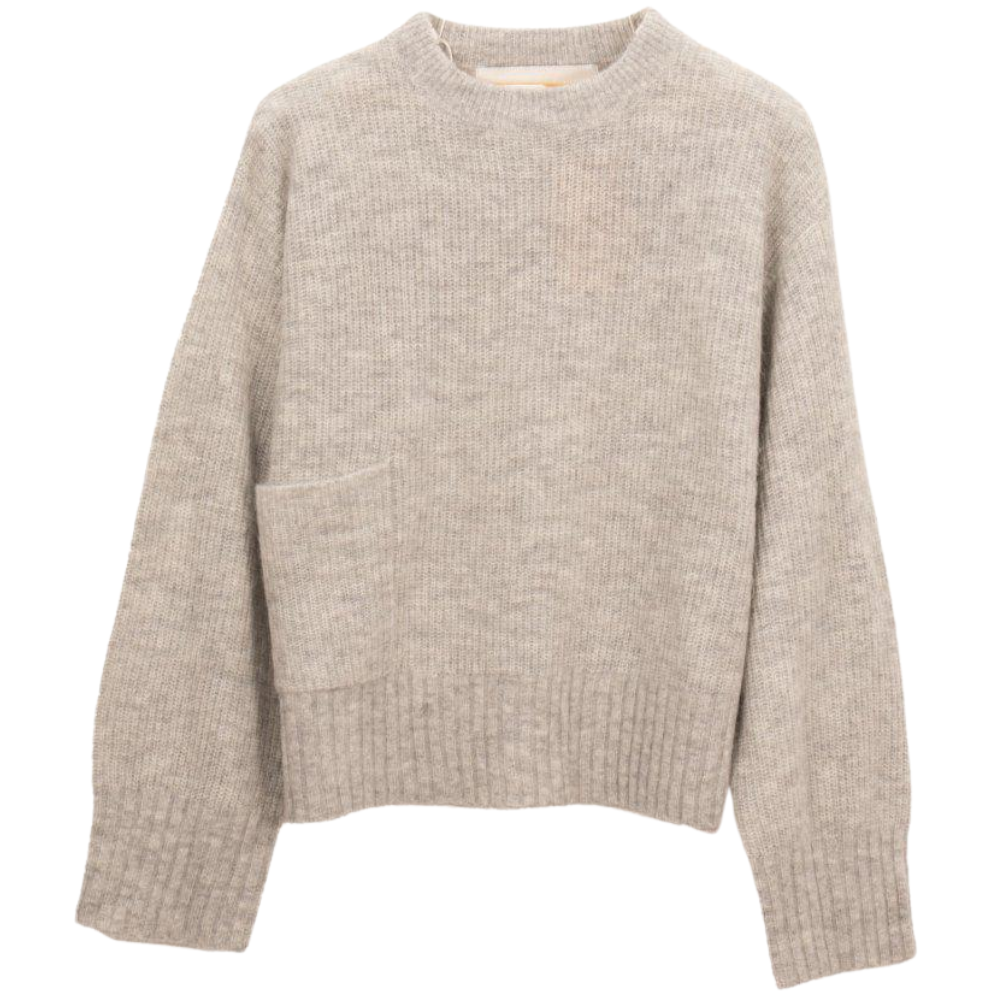 Dame Sunset Sweater Lys gråmelert