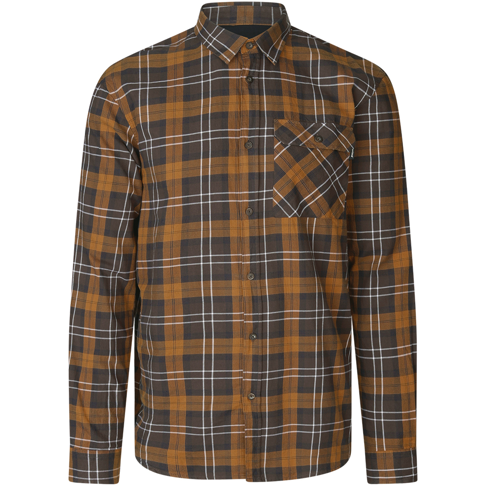 Glen Flanellskjorta Dark Brown/Camel Check