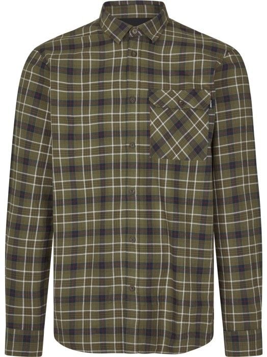 M's Glen Flannel Shirt Grape Leaf/Dark Navy Check