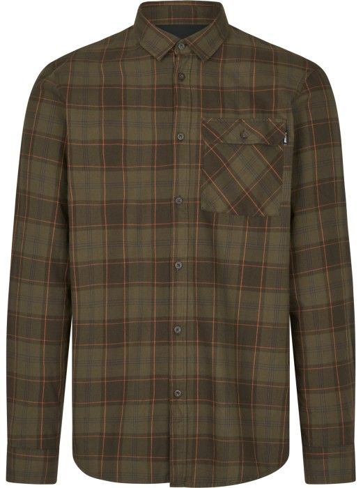 M's Glen Flannel Shirt Pine Green/Dark Navy Check