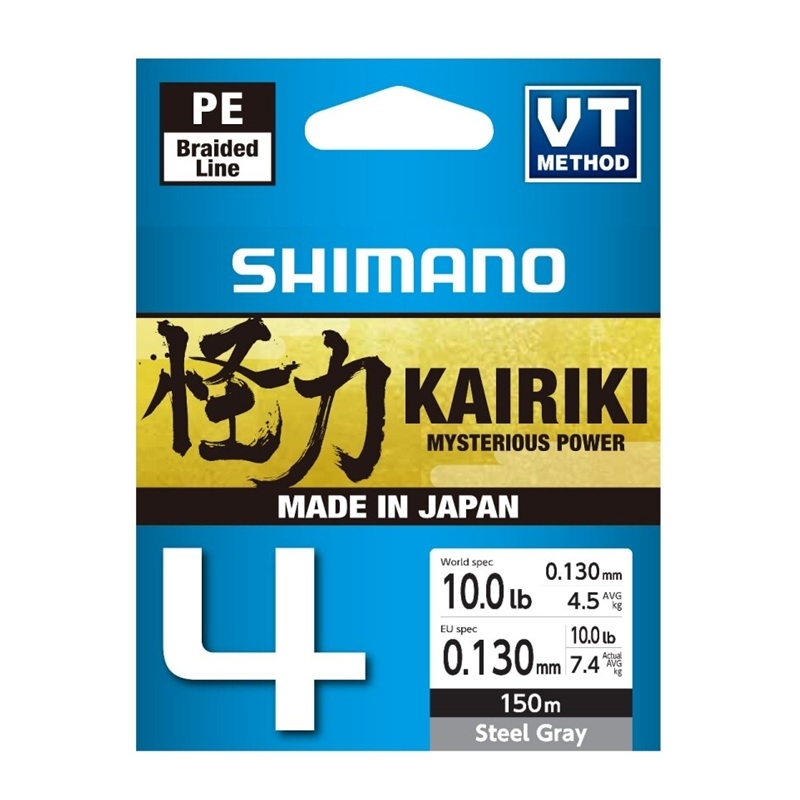 Shimano Line Kairiki 4 150m 0.13mm 7.4kg Steel Gray