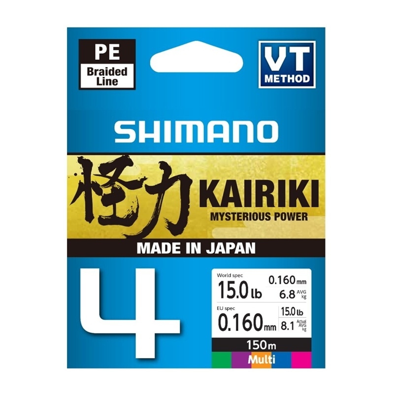 Shimano Line Kairiki 4 150m 0.16mm 8.1kg Multi Color