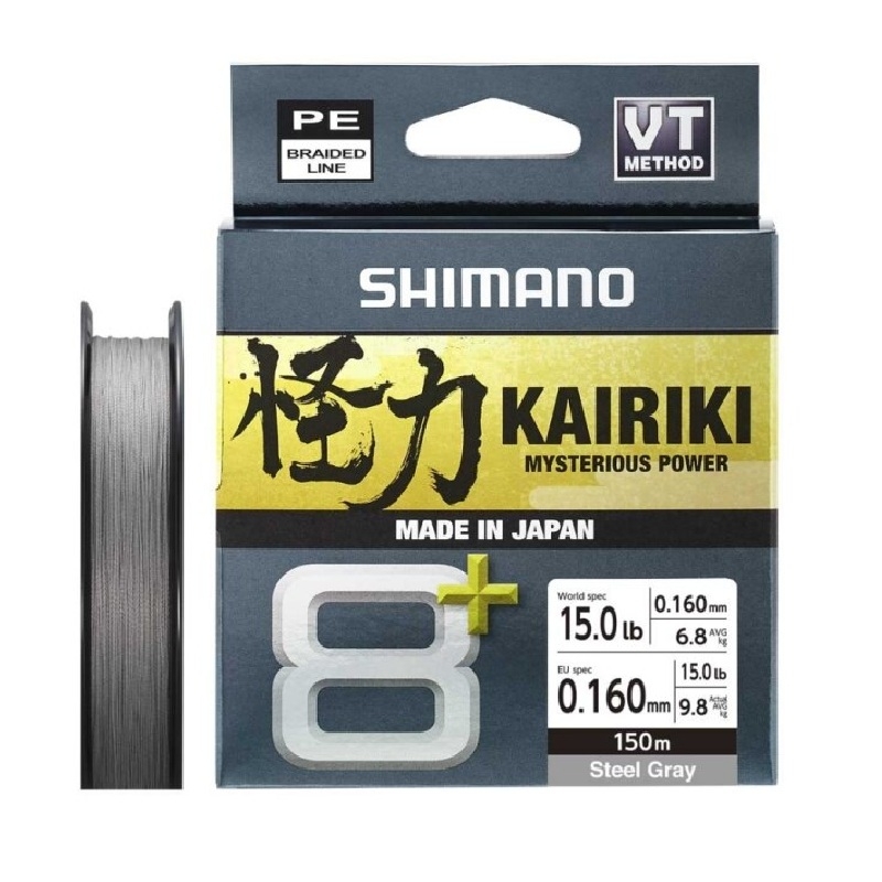Shimano Line Kairiki 8+ 150m 0.16mm 9.8kg Grey