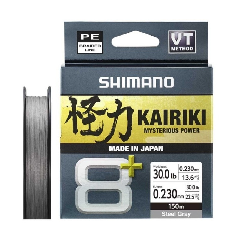 Shimano Line Kairiki 8+ 150m 0.23mm 22.5kg Grey