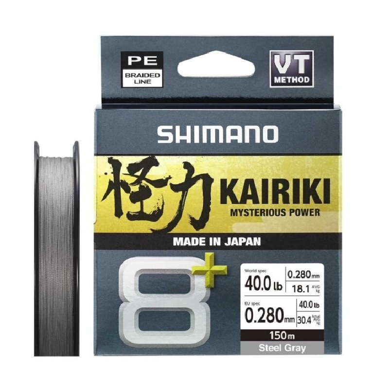 Shimano Line Kairiki 8+ 150m 0.28mm 30.4kg Grey