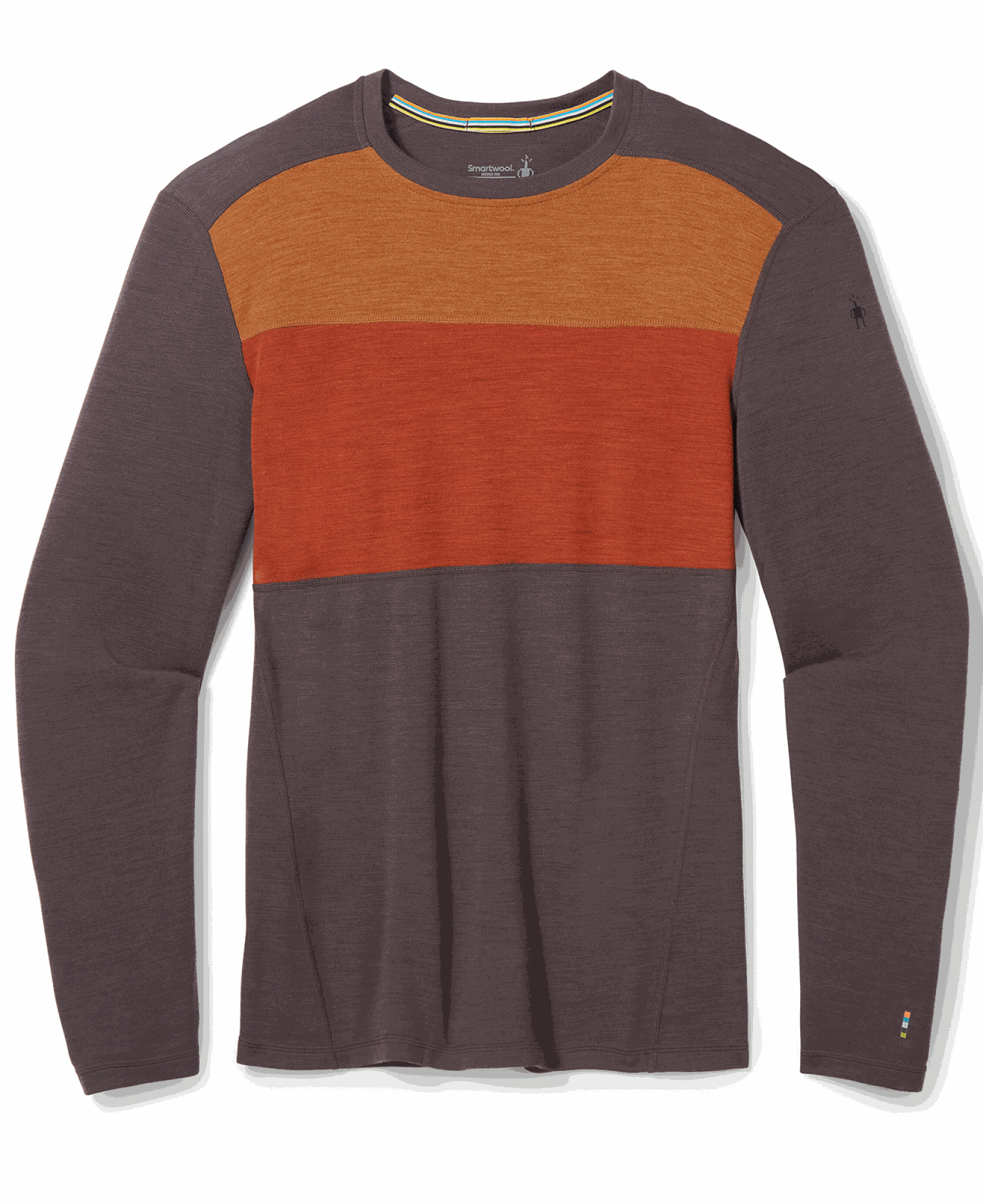 Men's Classic Thermal Merino Base Layer Colorblock Crew Shale Heather