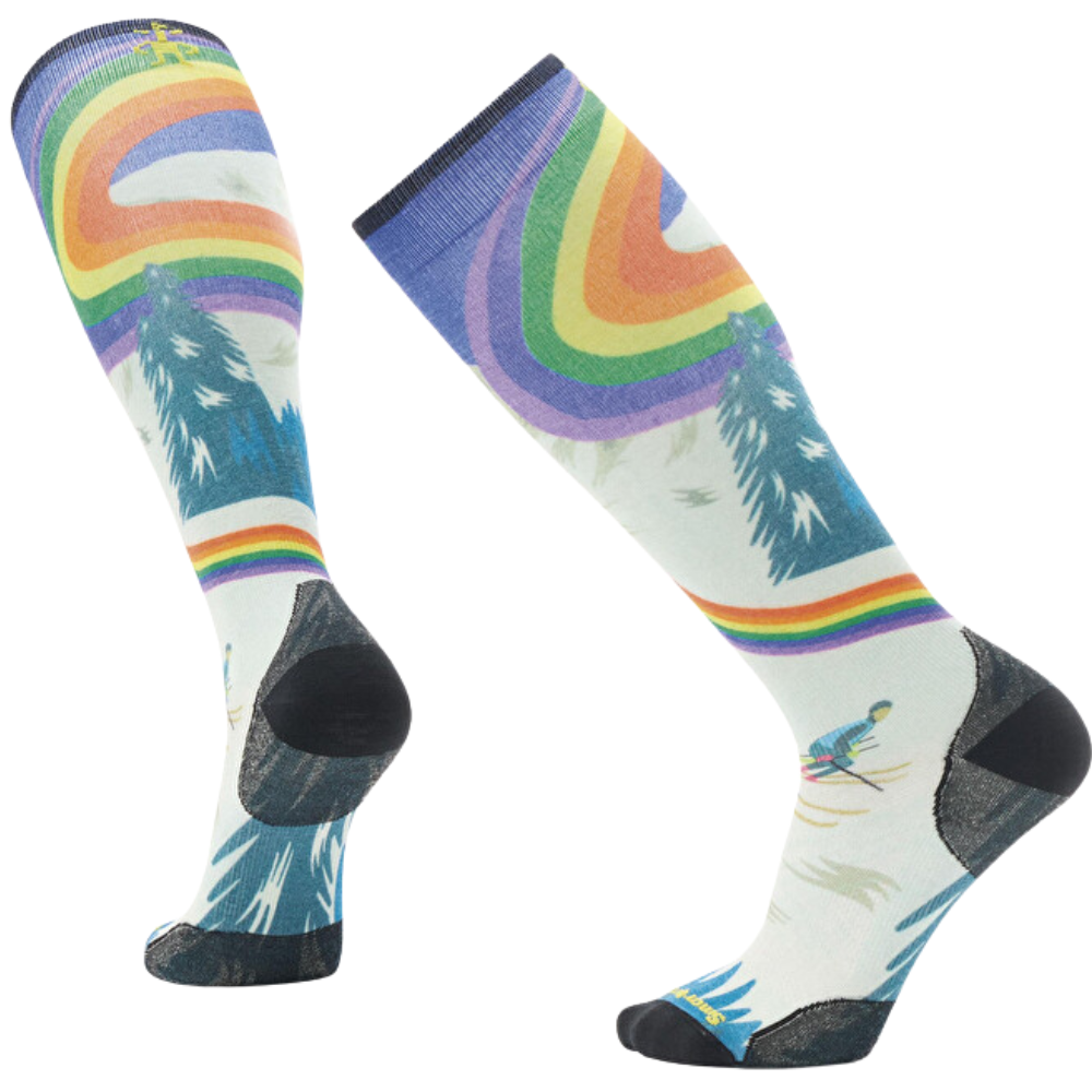 Ski Zero Cushion Rainbow Trails Print OTC Socks Laguna Blue