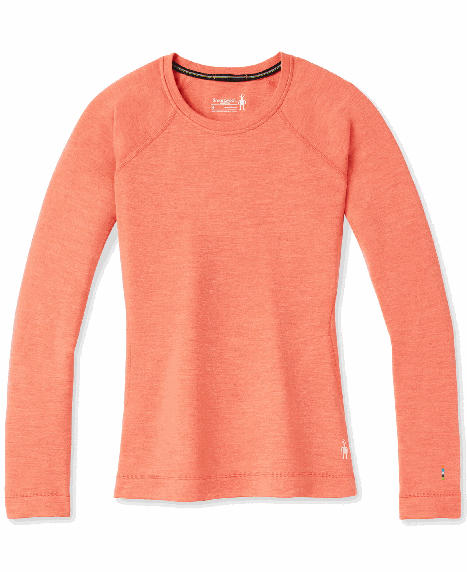 Women's Classic Thermal Merino Base Layer Crew Sunset Coral Heather