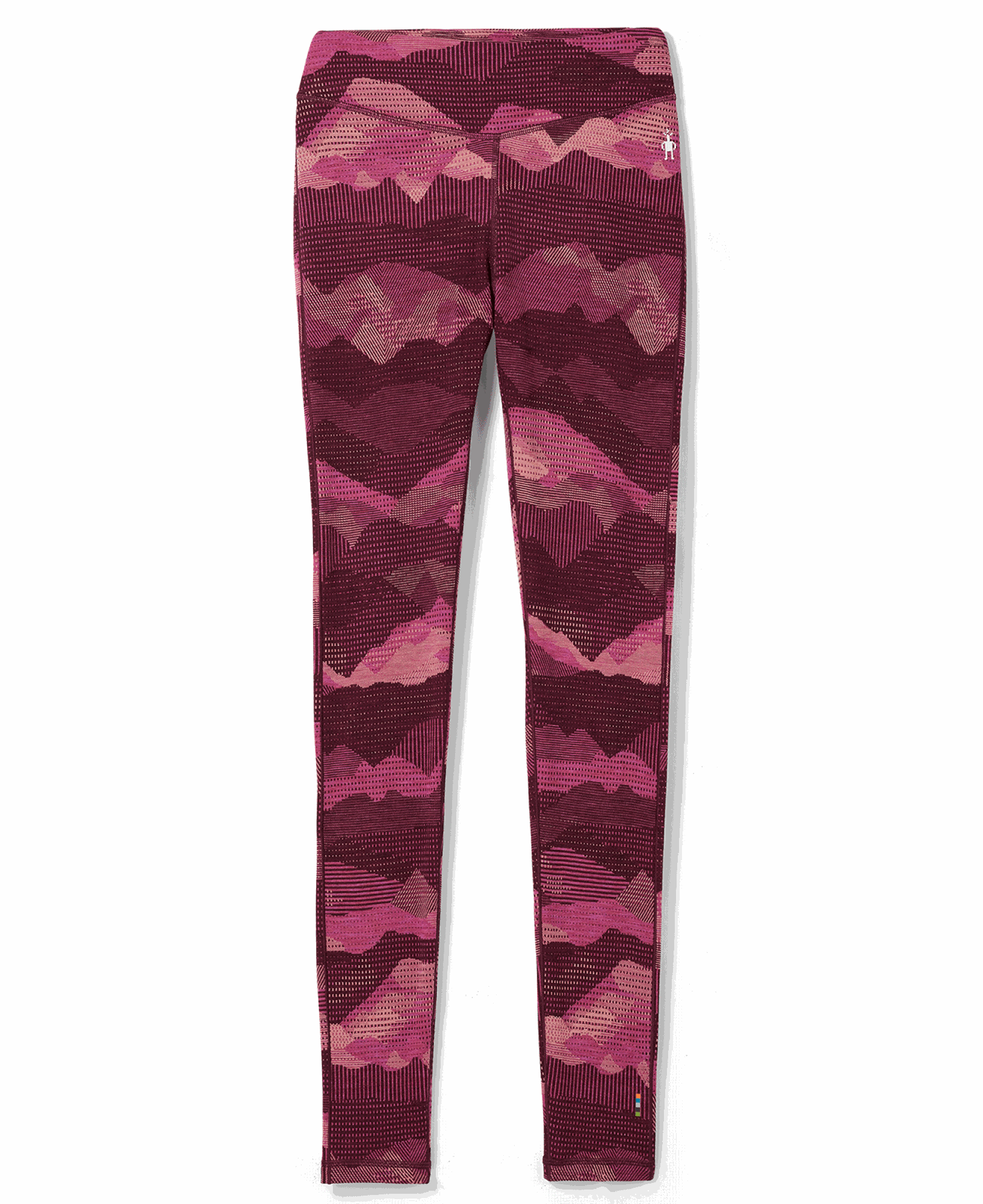 Women's Classic Thermal Merino Base Layer Pattern Bottom Festive Fuchsia Mountain Scape
