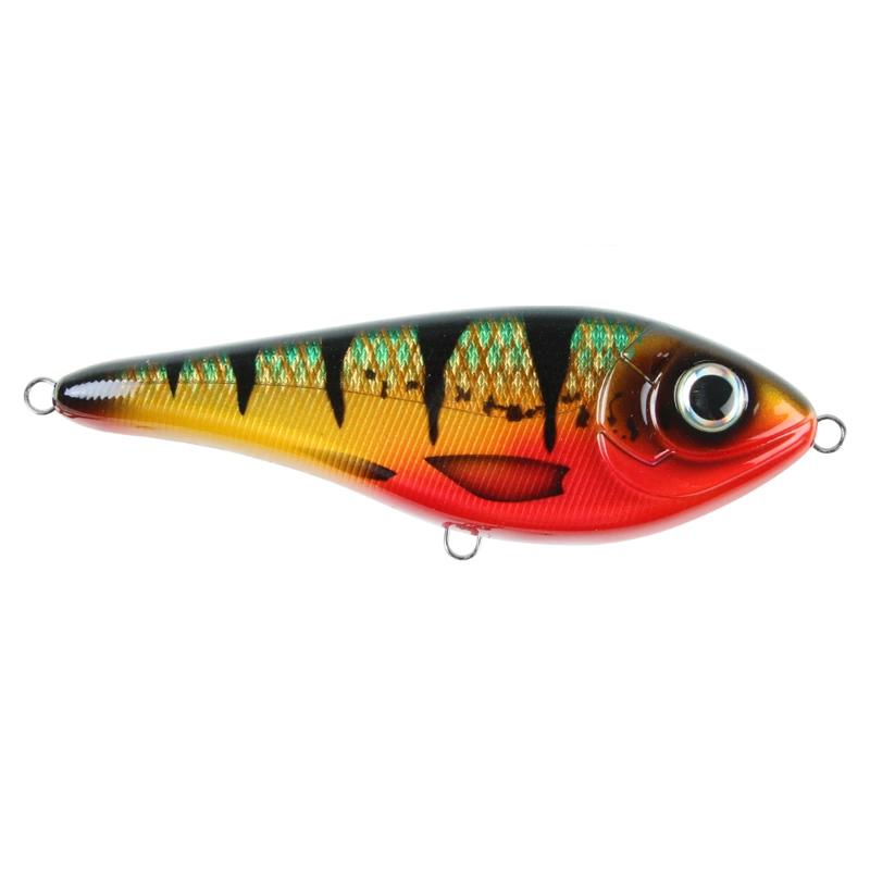 Strike Pro Buster Swim Bait Slow Sink 13cm 65g - Red Perch