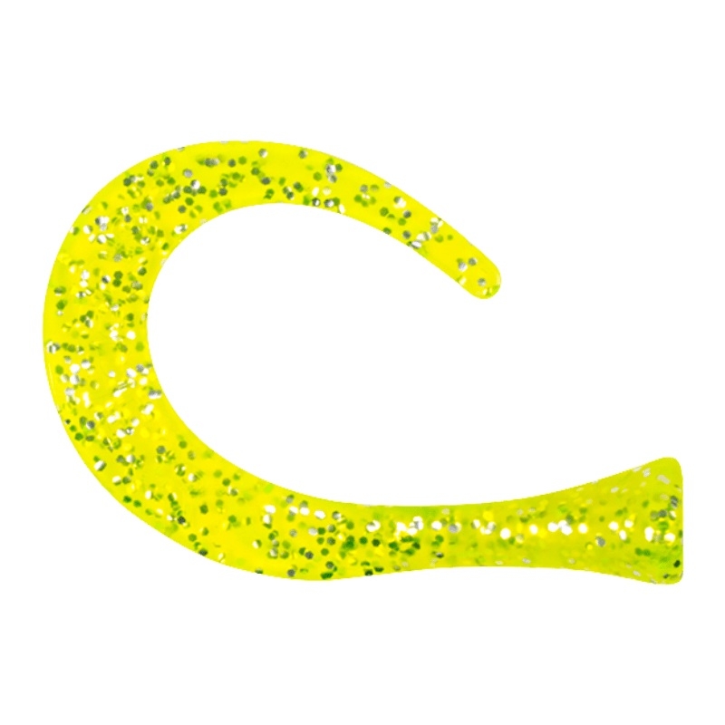 Strike Pro Guppie Tail Jr 3 Curly / 1 Paddle - Green/Gold Glitter