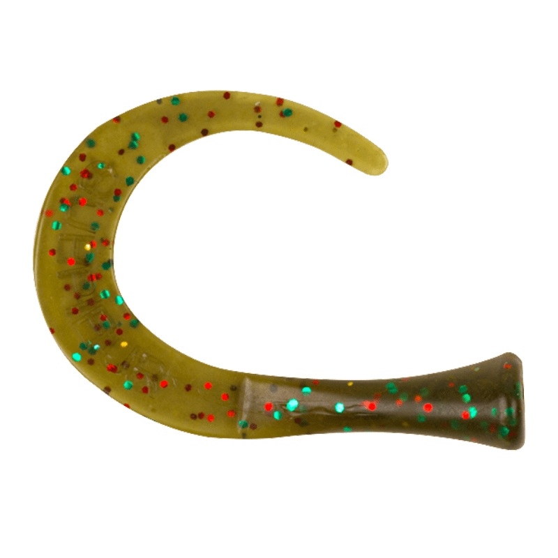 Strike Pro Guppie Tail Jr 3 Curly / 1 Paddle - Mossgreen Glitter