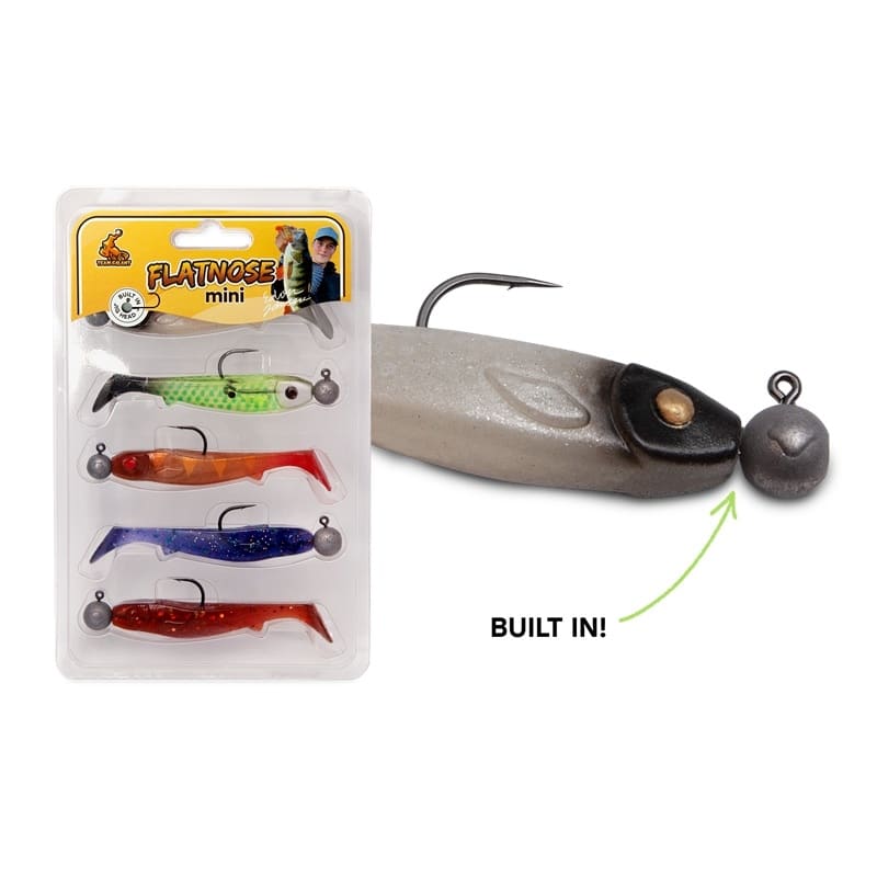Team Galant Flatnose Mini 9cm with Jig Head Clear Water 5-Pack