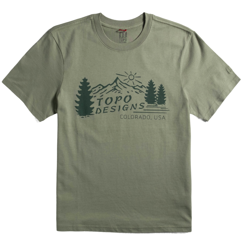 Mountain Scene Tee S/S M Oil Green