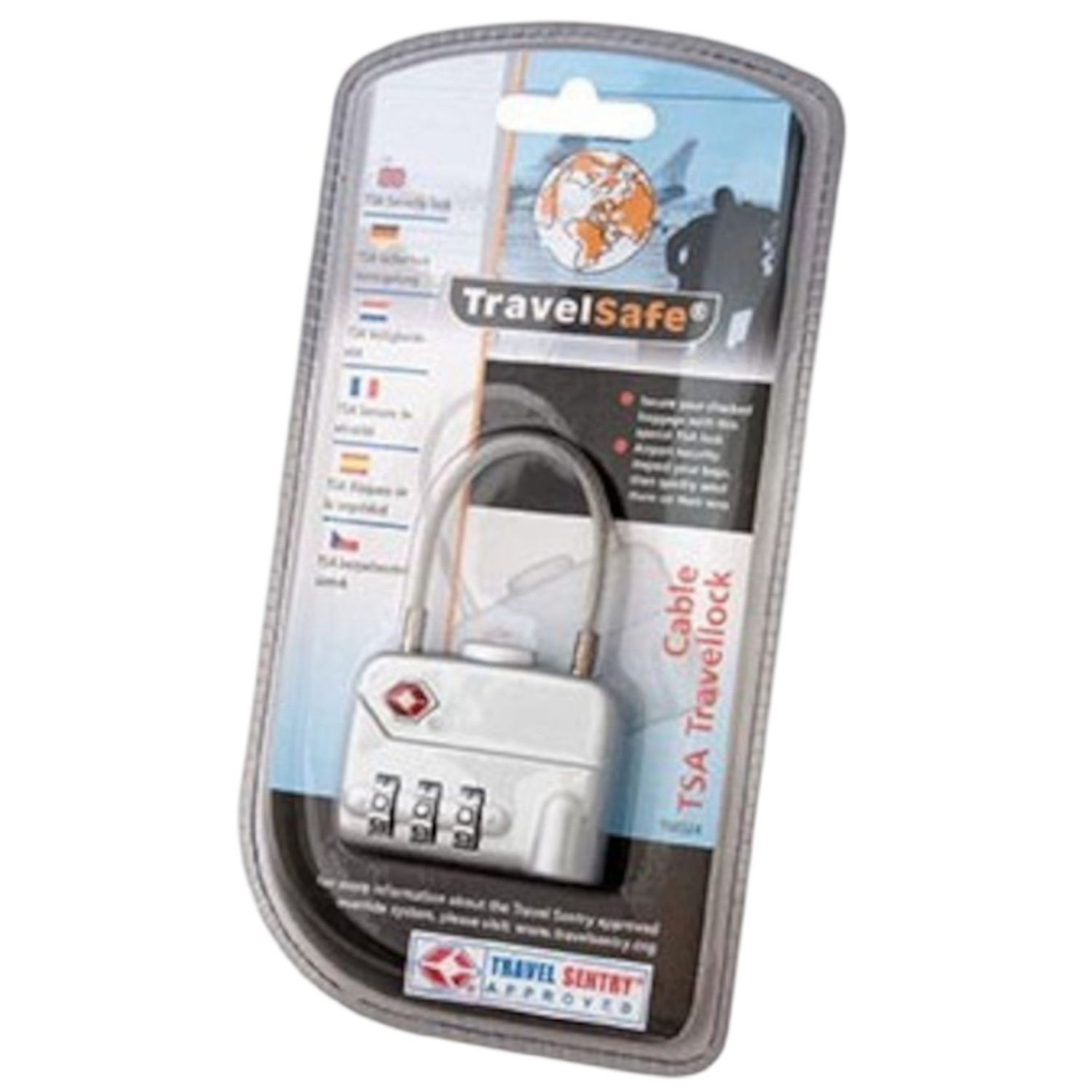 TravelSafe kombinasjonslås TSA med kabel
