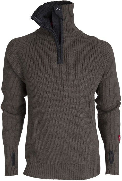 M's Rav Sweater with Zip Tea Green/Charcoal Melange