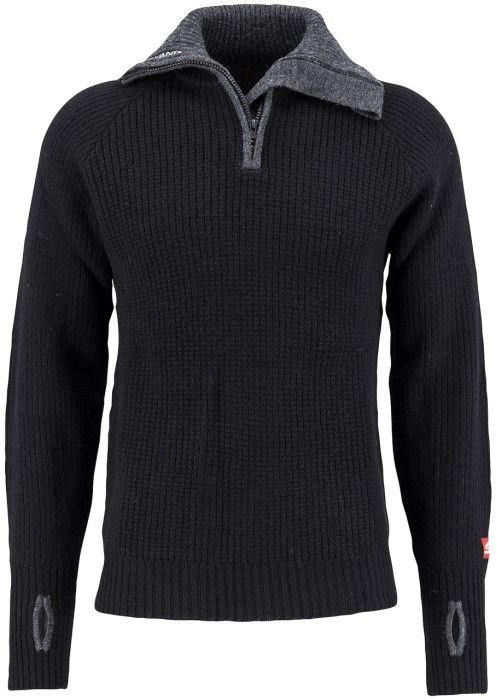 Rav Sweater w/zip Black/Charcoal Melange