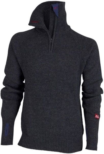 Rav Sweater W/Zip Charcoal Melange