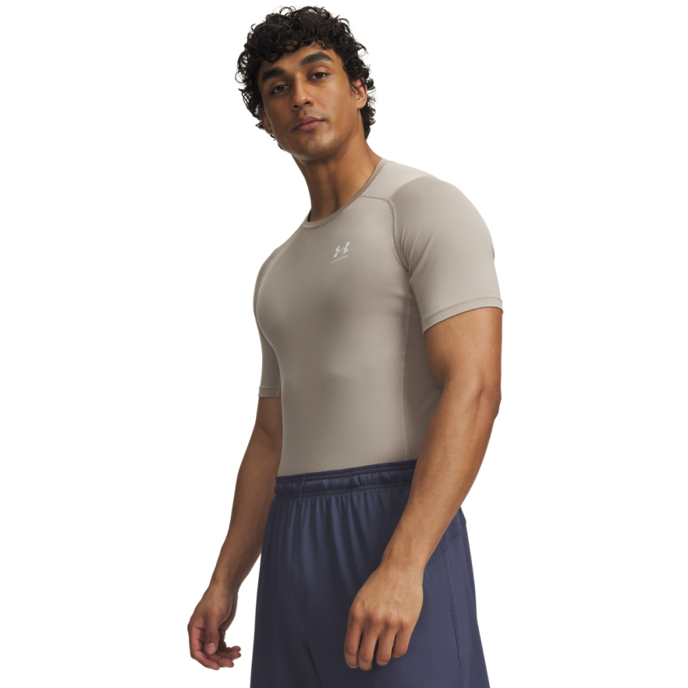 M's Heatgear Armour Comp Short Sleeve Timberwolf Taupe