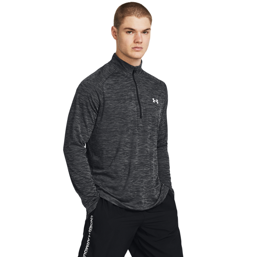 M's Tech Textured 1/2 Zip Black