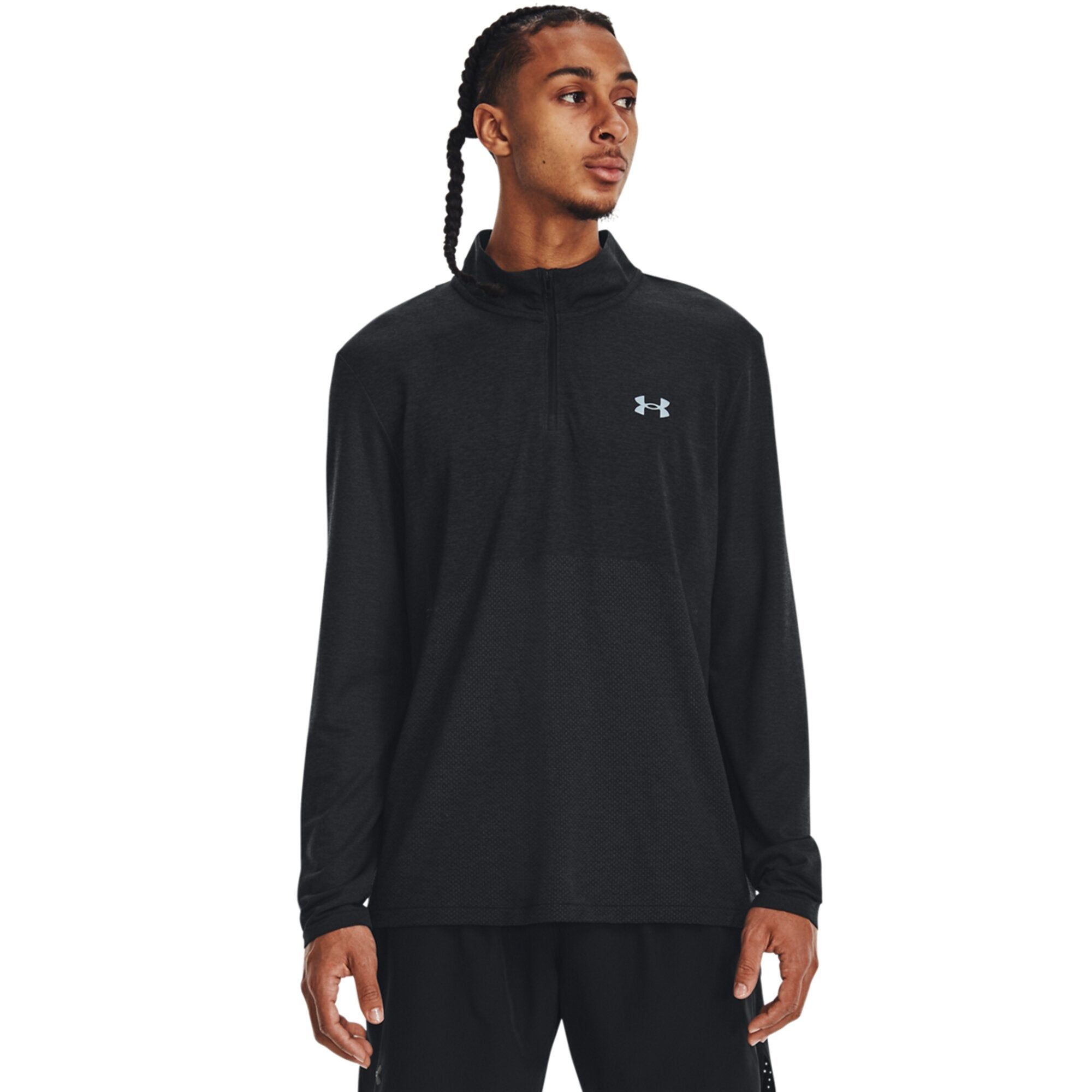Seamless Stride 1/4 Zip Black