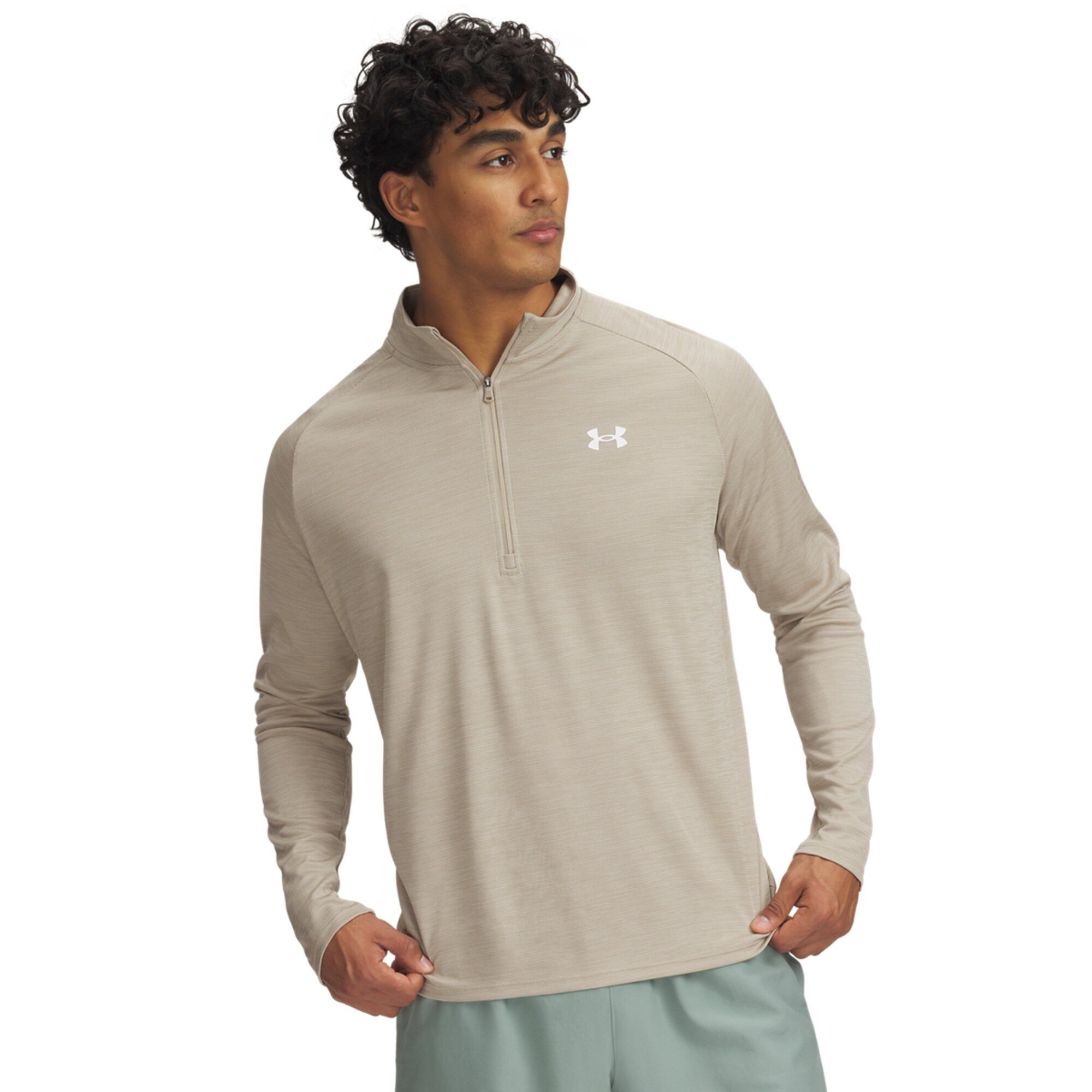 Tech Textured 1/2 Zip City Khaki