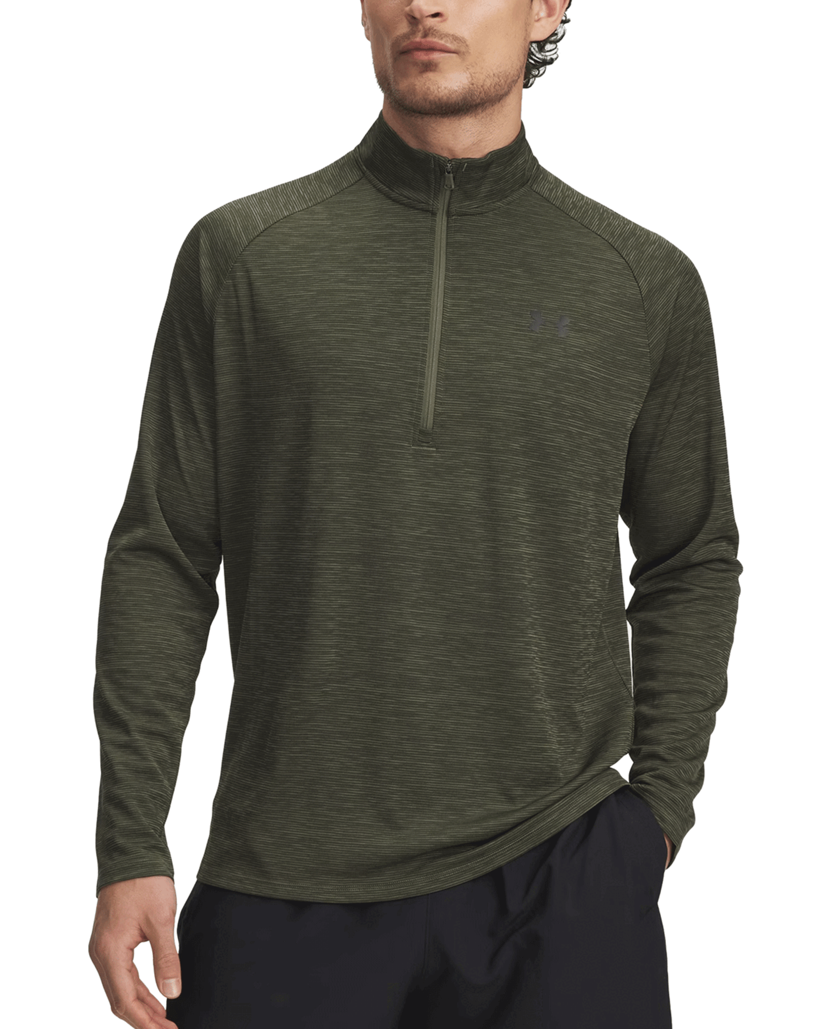 Tech Textured 1/2 Zip Marine Od Green