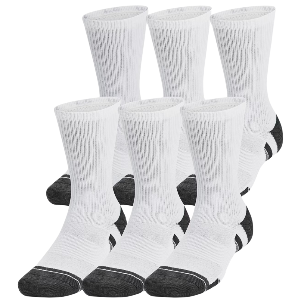 UA Performance Tech Crew Unisex 6-pack White