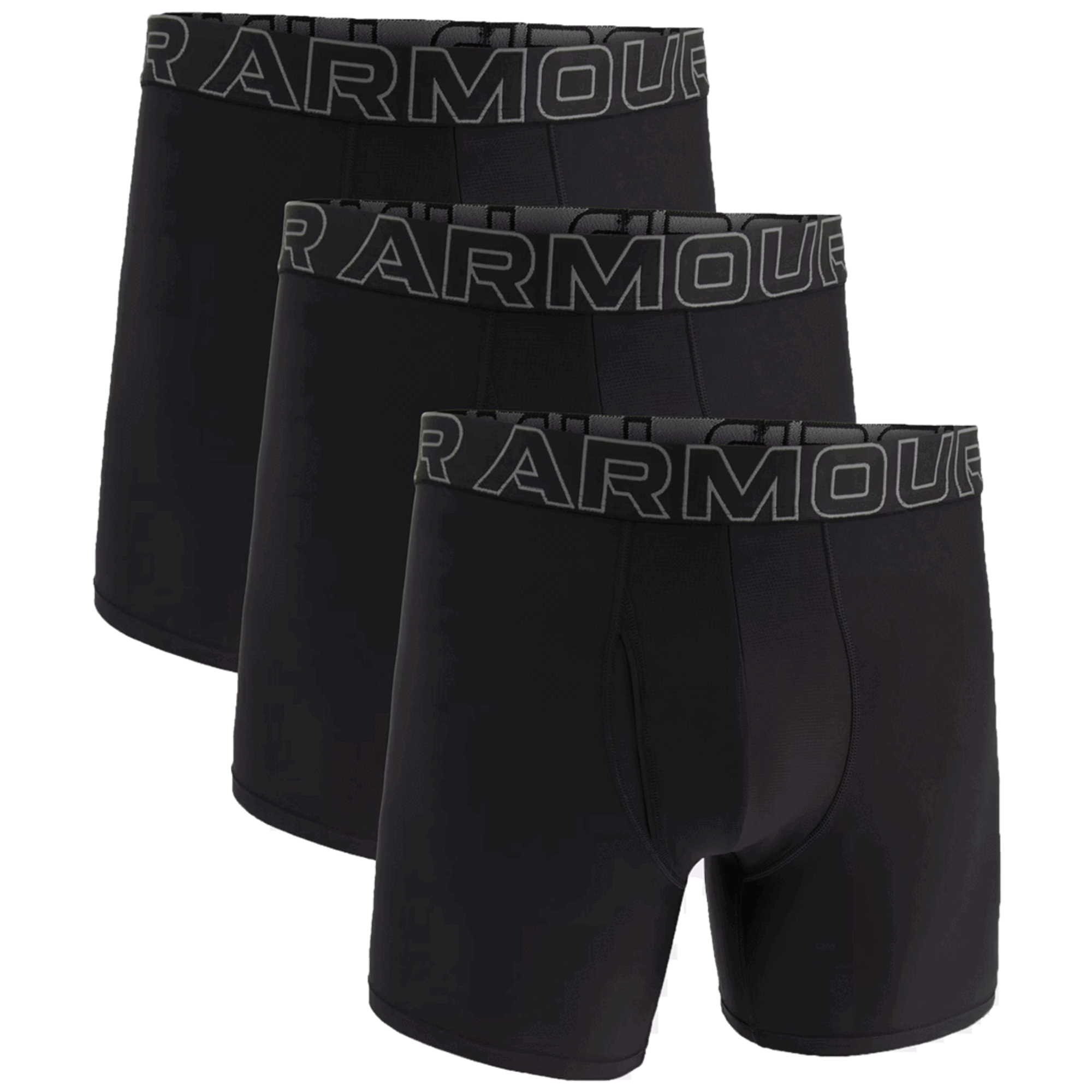 UA Performance Tech Solid 6" 3-pack Black