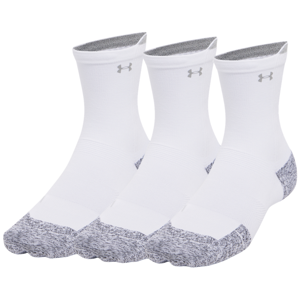 UA Velociti Run Cushion Unisex 3-pack Mid-Crew Socks Distant Gray