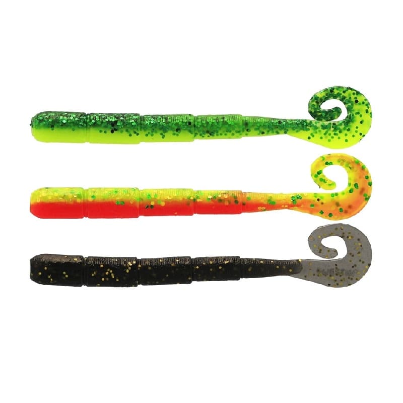 Westin Ned Worm Curltail 5cm 0,5g Floating Dark Water Mix 23 6pcs