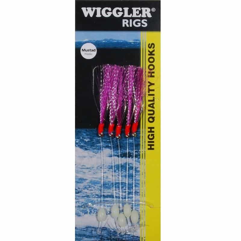 Wiggler Hekle Flasher Rig Lilla Rød Krokstørrelse 3/0